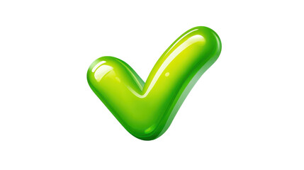 PNG green check mark icon with a glossy finish on white background