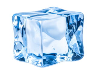 Arctic Ice Block Close-Up with Crystal Texture, Transparent Background  