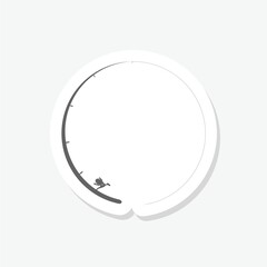 Fishing rod circle icon sticker isolated on gray background