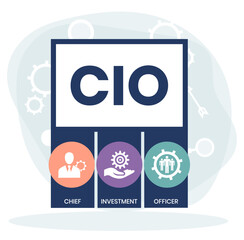 CIO Chief Investment Officer acronym. business concept background. vector illustration concept with keywords and icons. lettering illustration with icons for web banner, flyer, landing page