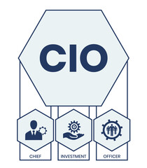 CIO Chief Investment Officer acronym. business concept background. vector illustration concept with keywords and icons. lettering illustration with icons for web banner, flyer, landing page