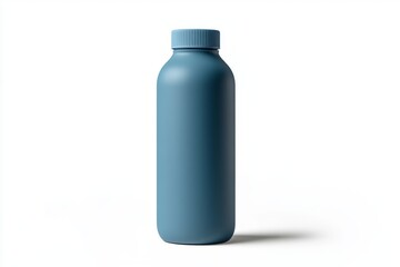 Elegant Studio Shot of a Matte Blue Plastic Bottle