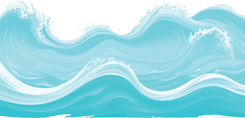 Tranquil Water Wave Background Featuring a Beautiful Watercolor Texture in Soft Shades of Blue and Green, Perfect for Elegant and Calm Ocean-Themed Visual Design Work.
