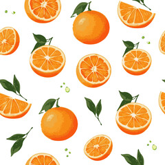 Semaless orange pattern for packages. Oranges vector pattern.