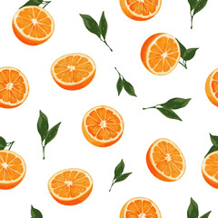 Semaless orange pattern for packages. Oranges vector pattern.