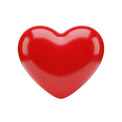 Fototapeta premium Red Shiny 3D Heart Icon Graphic isolated on a transparent background image