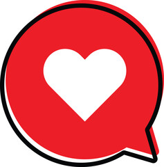 Heart in a speech bubble. Love, valentines day concept. Vector illustration