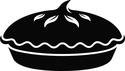 Baked Pie Silhouette Vector Illustration 