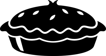 Baked Pie Silhouette Vector Illustration 