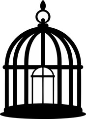 Birdcage Silhouette Vector Illustration 