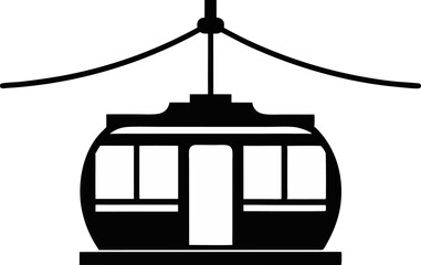 Cable Car Silhouette Vector Illustration 