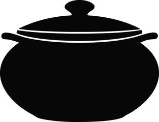 Clay Pot Silhouette Vector Illustration 