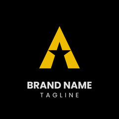Logo of letter A with a subtle star shadow within. Symbolizes vision, hope, and aspiration. Ideal for modern brands with focus on innovation and clarity.