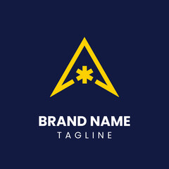A modern logo with the letter A featuring a six-point star at its center. Great for brands needing strong identity, uniqueness, and a stellar, professional touch.