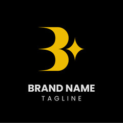 Letter B logo with a star positioned beside it. Simple, striking, and professional—perfect for brands wanting clarity with a touch of brilliance and creativity.