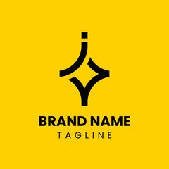 Modern letter J logo paired with a simple star. Minimalist yet memorable, perfect for branding in fashion, media, or digital businesses looking for sleek identity.