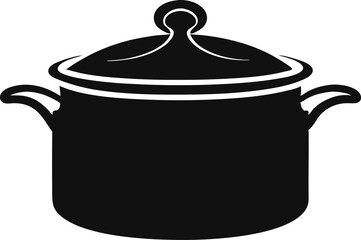 Copper Pot Silhouette Vector Illustration 
