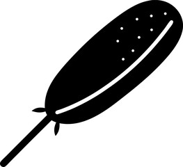 Corn Dog Silhouette Vector Illustration 