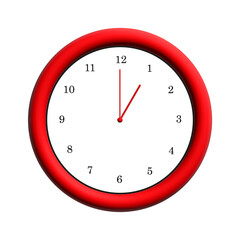 Red Framed Clock Illustrating the Passage of Time and Reminding Viewers of Deadlines