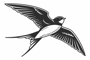 swallow sihouette black vector