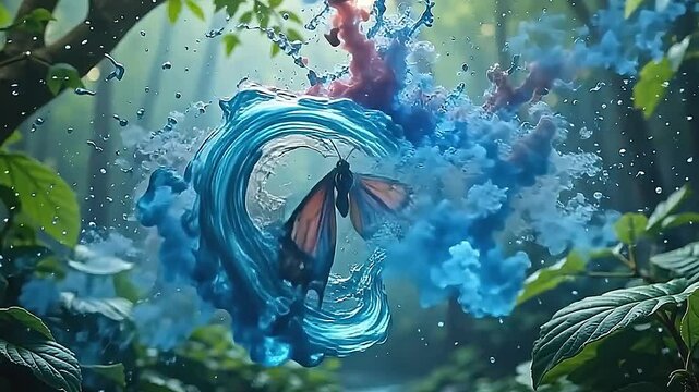 angstrom dreamlike romance pother it backstage and beam ripple that burst luminous ink water, work angstrom kaleidoscopic curl ended an natural park background.