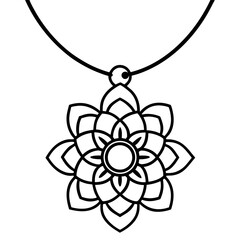 Mandala Necklace line art vector