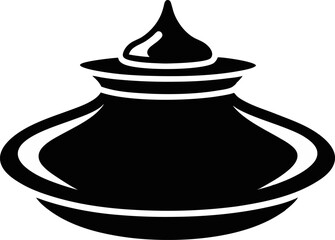 Inkwell Silhouette Vector Illustration 