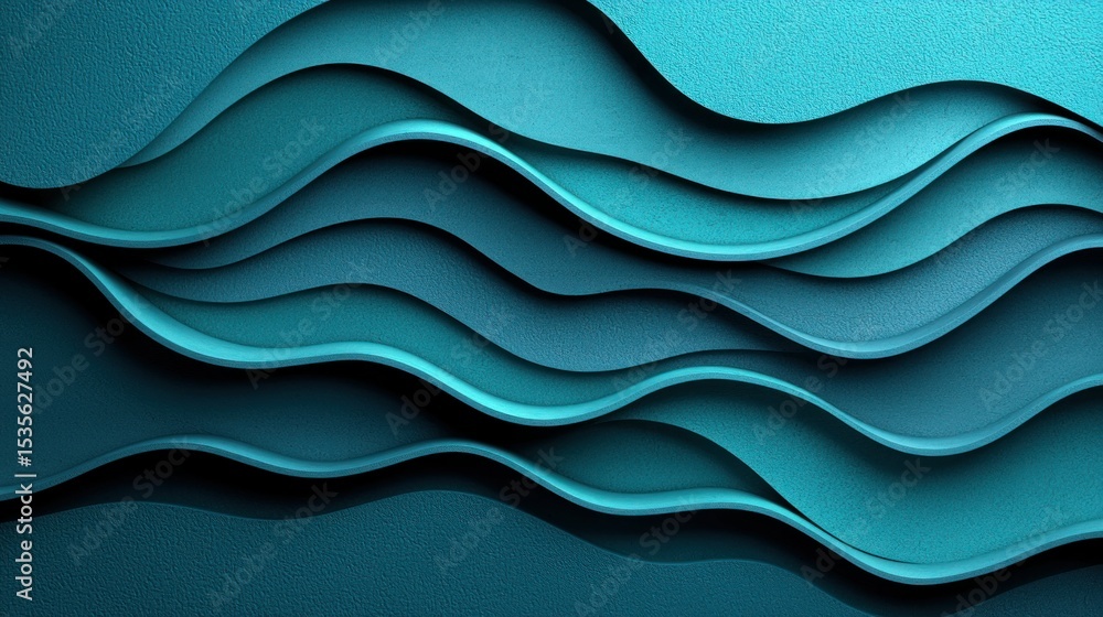 Poster teal wave layers,?abstract background
