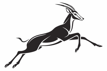 Obraz premium springbok silhoette black vector