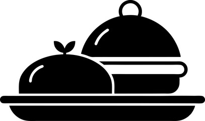 Lunch Tray Silhouette Vector Illustration 