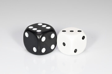 two dice on a white background