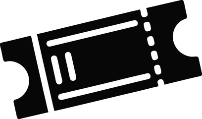 Movie Ticket Silhouette Vector Illustration 
