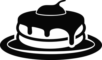 Pancake Syrup Silhouette Vector Illustration 