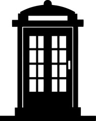 Phone Booth Silhouette Vector Illustration 