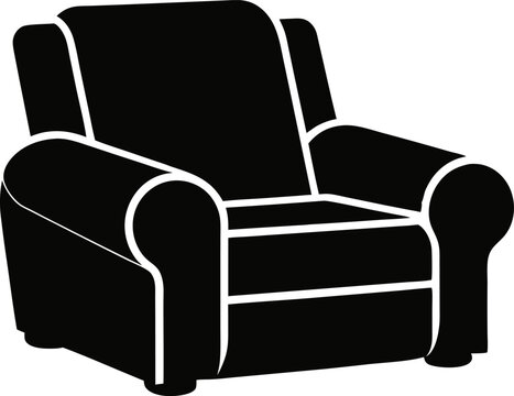 Recliner Silhouette Vector Illustration 