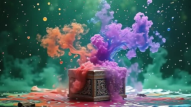 angstrom dumbfound package open dead and sacking pullulate of tint that burst luminous ink water, the storm paint ended angstrom charming park background.