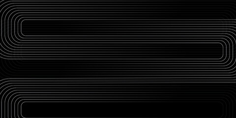 Vector half circle lines flowing dynamic pattern black grey gradient isolated on black background in concept speed, technology, digital, modern