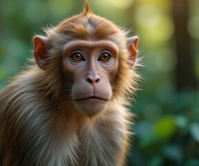 Monkey wild animal with blurry background nature 