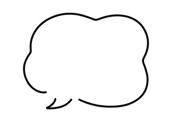 手書きの吹き出しのベクターイラスト。 単品、フレーム、シンプル、ふきだし