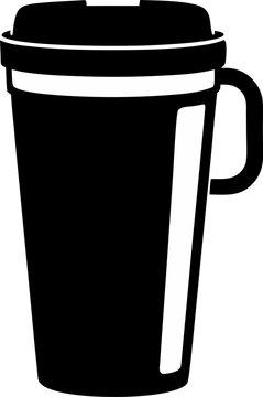 Travel Mug Silhouette Vector Illustration 