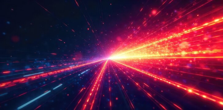 A vibrant, high-energy burst of light streaks across a dark background, radiating power and dynamism Perfect for themes of speed, excitement, and limitless potential , neon, futuristic, kinetic