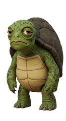 Fototapeta premium 3D Render of Cartoon Turtle Character on Black Background png, isolated on trasparent background