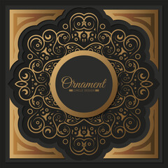 Luxury gold border pattern background