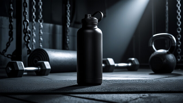 Clean and Modern Water Bottle Mockup for Gym
