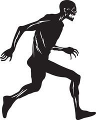 Night Stalker Silhouette: A chilling silhouette of a spectral figure sprints relentlessly, conveying a sense of dread and suspense.