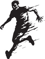 Dynamic Sprinter in Motion: A striking silhouette captures the explosive energy of a sprinter mid-stride, a visual metaphor for speed, athleticism, and the relentless pursuit of peak performance.