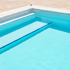 Fototapeta premium Swimming Pool with Clear Blue Water and Stone Surround