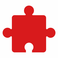Obraz premium red puzzle piece on white