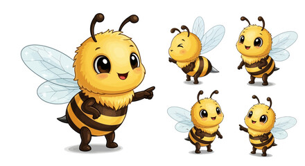 Adorable Cartoon Bees Collection Cute Bee Illustrations for Kids Projects