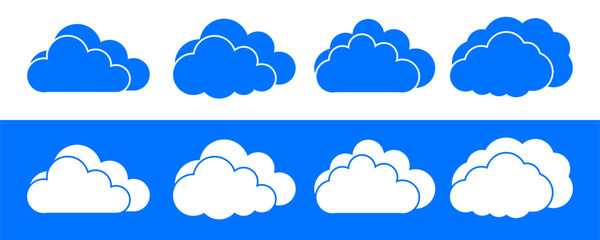 Set blue clouds icon – stock vector